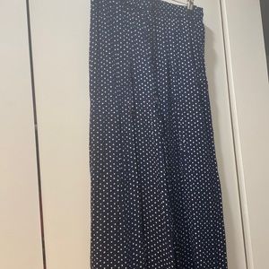 Navy Polka Dot split leg pants